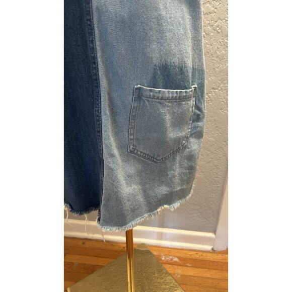Divided H&M Denim Bib Overall Jumper Dress Women's 6 O-ring Racerback Trendy - Picture 3 of 9